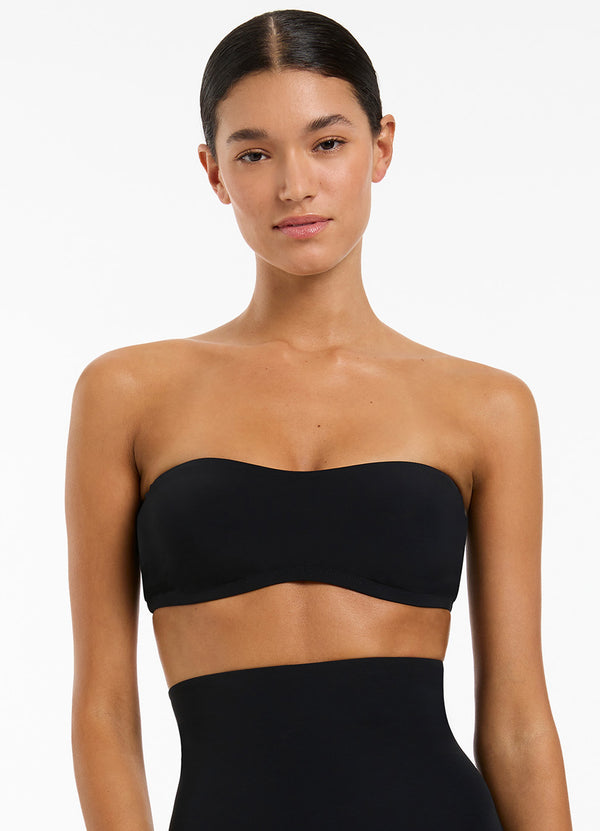 Jetset Minimal Bandeau Bikini Top - Black