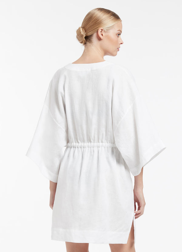 Jetset Gather Front Kaftan - White