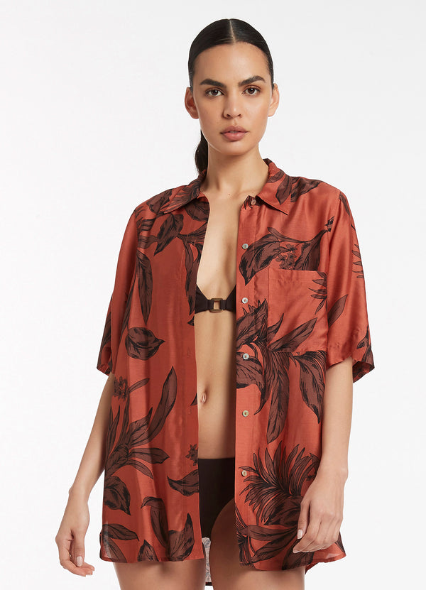 Desert Palm Shirt - Terracotta