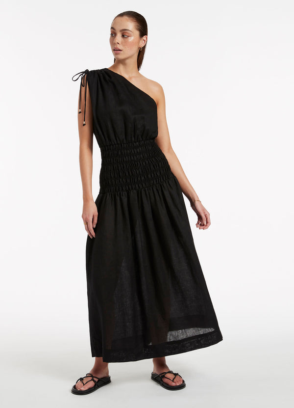 Jetset Shirred Dress - Black